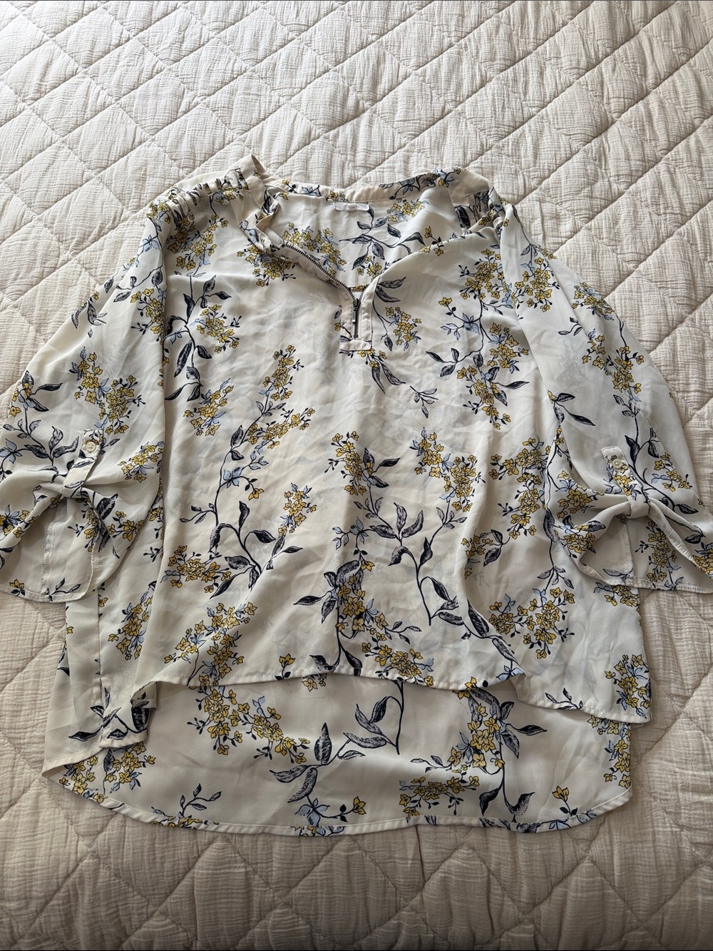 Maurices White Floral Blouse